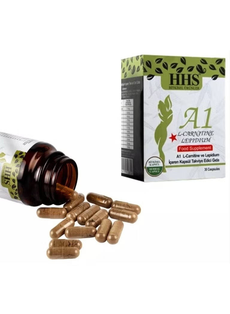 أتش أتش أس مكمل غذائي عشبي لفقدان الوزن من HHS A1 L-carnitine Lepidium - 30 كبسولة - Image 5